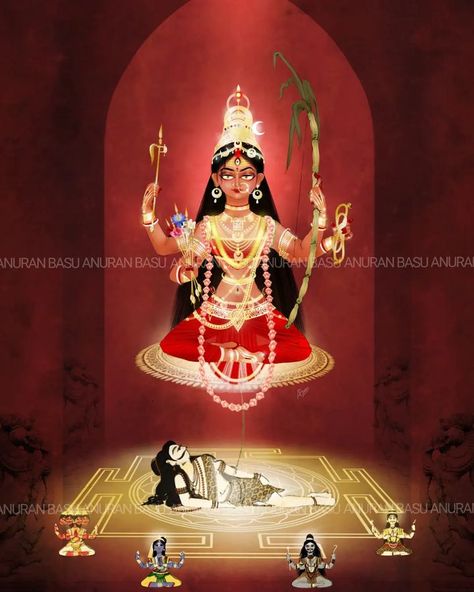 Anuran Basu 🧿 on Instagram: “|| Lalita Tripursundari || Prints available for collection. DM to get yours Oh mother Kamakshi! It is you who performs the acts of Srshti,…” Ma Lalita Tripura Sundari, Lalita Devi, Tripura Sundari, Goddess Painting, Goddess Hecate, Maa Durga Photo, Durga Kali, Buddhist Art Drawing, Art Deco Artwork