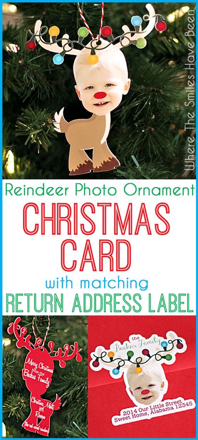 Reindeer Photo Ornament Christmas Card and Silhouette GIVEAWAY! Reindeer Photo Ornament, Reindeer Photo Craft, Christmas Ornaments Homemade Kids Picture, Kid Picture Ornaments Diy, Diy Christmas Cards With Photo, Christmas Photo Craft, Reindeer Photo, Christmas Card Ornaments, Kids Christmas Party