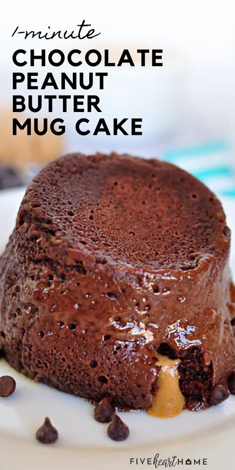 Reese’s Mug Cake, Peanut Butter Mug Brownie, 30 Minute Desserts Easy Recipes, Peanut Butter Desserts Easy Simple, Quick Desserts For Two, Dessert For One Easy, Quick Microwave Snacks, Chocolate And Peanut Butter Cake, Quick And Easy Desserts For One