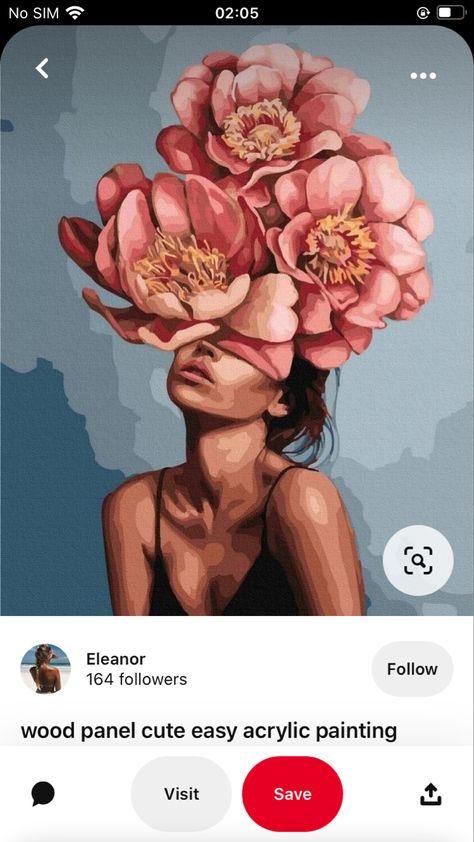 Woman With Flowers, Art Painting Gallery, Abstract Portrait, Beginner Painting, Flower Art Painting, Art And Illustration, Contemporary Modern Art, Painting Art Projects, Paint By Number