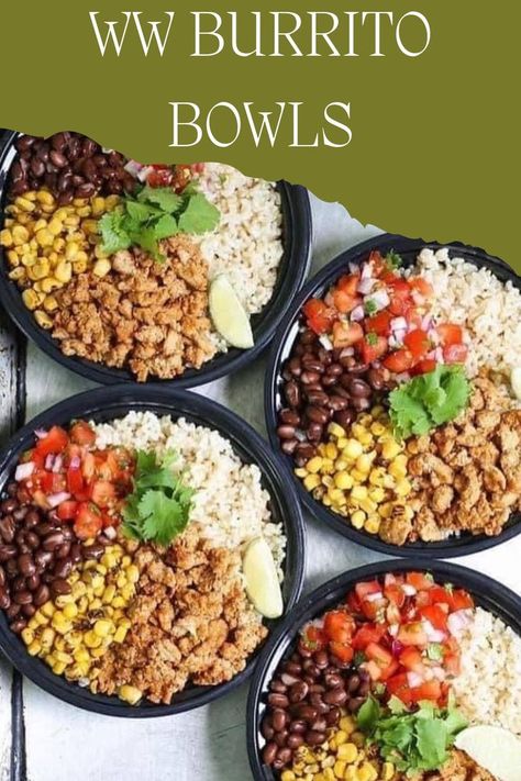 Weight Watchers Burrito Bowls Healthy Hot Lunch Ideas, Burrito Bowl Meal Prep, Easy Meal Prep Ideas, Lunch Saludable, Delicious Meal Prep, Meal Prep For Beginners, Couscous Salat, Weight Watchers Chicken, Chicken Burrito