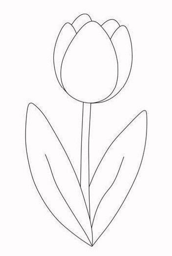 Cute Drawings To Trace, New Year Drawing For Kids, Cute Easy Art Ideas, Tulip Drawing Simple, Dibujos Cute Faciles, Drawing Pictures Pencil, Drawing Aesthetic Ideas, Plant Drawings Simple, Simple Adult Coloring Pages