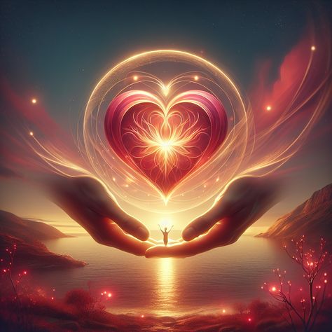 An AI-art of love; glowing heart radiates warmth, hands symbolize unity. Peaceful sunset landscape in soft hues of red, pink, and gold. Love is just a click away! Link in profile. #AIart #LoveArt #RomanticImagery #PeacefulLandscape #SymbolOfUnity #RomanticColors Intertwined Hands, Beginner Art, Wall Decor Crafts, Mosaic Diy, Crystal Art, Paint By Number Kits, Spiritual Art, Art Kit, Bedroom Art