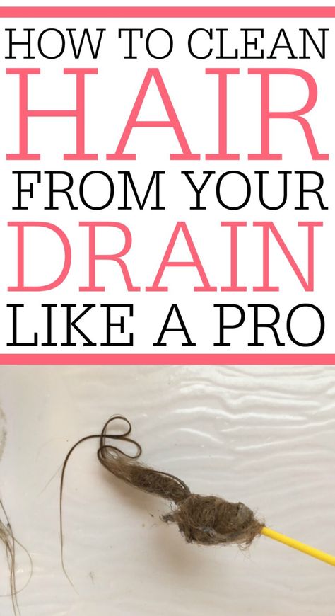 How To Clean Drains Bathroom, Slow Draining Tub, How To Unclog A Shower Drain, Diy Drain Unclogger, Shower Drain Unclogger, Remove Hair From Drain, Clean Drains, Smelly Sink, Unclog Bathtub Drain