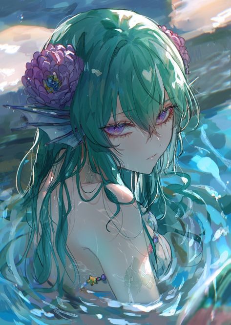 Anime Mermaid Female, Siren Anime, Mermaid Anime, Anime Mermaid, Mermaid Drawings, Oc Inspo, Mermaid Art, Dreamy Art, Bastille