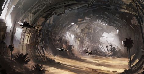 Apocalypse Landscape, Post Apocalyptic Art, Desert Environment, Space Artwork, Scenery Background, Planets Art, Spaceship Art, Arte Cyberpunk, Scene Design