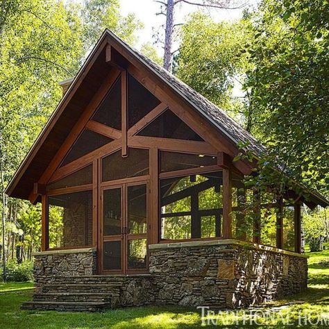 25+ best ideas about Screened In Gazebo on Pinterest | Screened ... Hot Tub Privacy, Porch Fireplace, Building A Porch, Retractable Roof, Screen House, Outdoor Pavilion, Pergola Ideas, Family Cabin, Backyard Gazebo