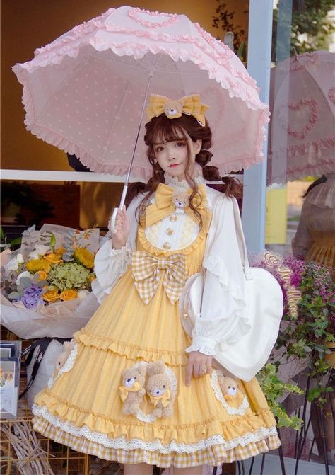 Lolita Outfits, Old Fashion Dresses, Kawaii Dress, Kawaii Fashion Outfits, Kawaii Clothes, Harajuku Fashion, Lolita Dress, Fashion Aesthetic, Edgy Outfits