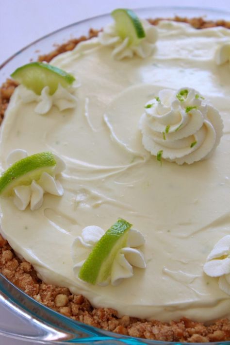 No Bake Key Lime Pie, Frozen Key Lime Pie, No Bake Key Lime, Key Lime Filling, Key Lime Desserts, Lime Desserts, Lime Sorbet, Keylime Pie Recipe, Lime Cake