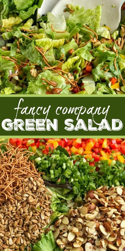 Recipes Fancy, Crunchy Rice, Salad Recipes For Parties, Lettuce Salad Recipes, Fancy Salads, Sugared Almonds, Salads For A Crowd, Side Salad Recipes, Green Lettuce