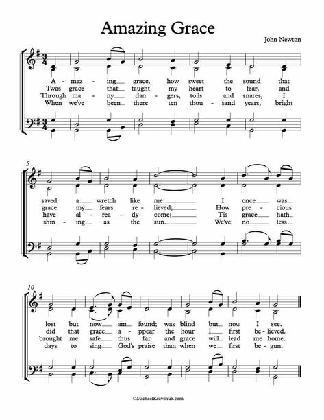 Amazing Grace Lyrics, Amazing Grace Sheet Music, Choir Sheet Music, Free Printable Sheet Music, Hymn Sheet Music, Hymn Music, Hymns Lyrics, Christmas Sheet Music, French Phrases