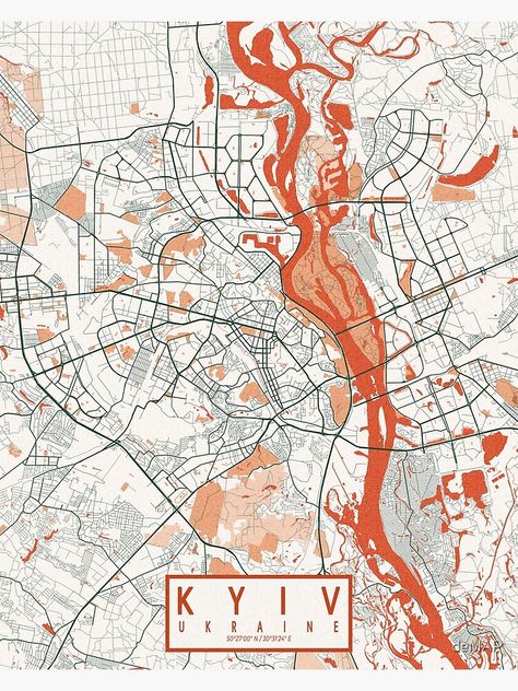 "Kyiv City Map of Ukraine - Bohemian" Poster for Sale by deMAP | Redbubble Urban Design Graphics Illustration, Map Illustration Design Graphics, City Illustration Design, Subway Map Design, Map Art Illustration, Maps Illustration Design, Ukraine Map, Bohemian Poster, Cartography Art