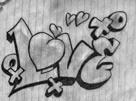 Love is a 4 letter word... Easy Graffiti, Easy Graffiti Drawings, Graffiti Art Letters, Graffiti Quotes, Love Graffiti, Graffiti Letters, Graffiti Words, Graffiti Lettering Fonts, Graffiti Writing