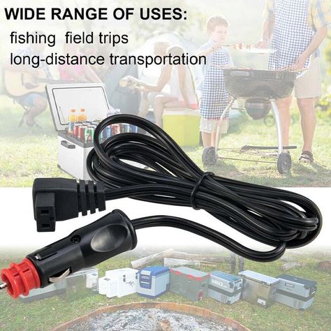 Cigarette Lighter 18AWG 2-meter Car Refrigerator Plug Car Refrigerator Matching Cable Plug Wire Fridge Models, Peti Sejuk, Refrigerator Compressor, Car Refrigerator, Camper Parts, Fridge Freezer, Cable Wire, Fridge Freezers, Linnet