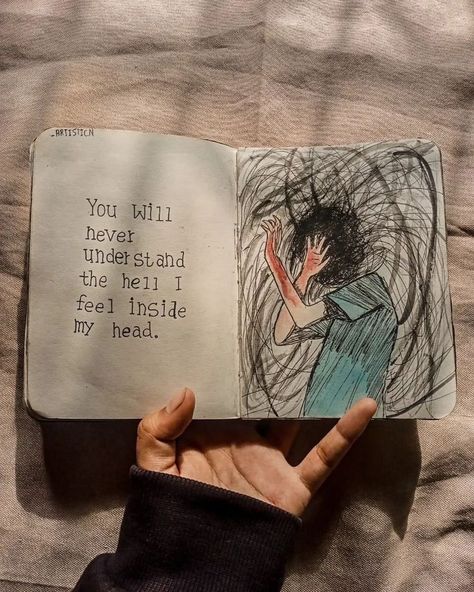 Inside My Head, Journal Inspiration Writing, Bulletin Journal Ideas, Never Understand, Diy Journal Books, Meaningful Drawings, Tapeta Galaxie, Bullet Journal Diy, Art Journal Therapy