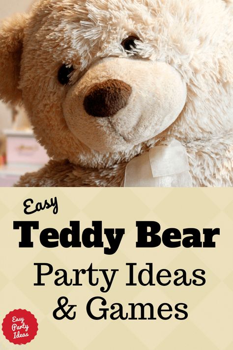 Cute and Easy Teddy Bear Party Ideas and Games Teddy Bear Party Ideas, Bear Party Invitations, Bear Party Ideas, Baby Bear Birthday Party, Teddy Bear Picnic Birthday Party, Teddy Bear Baby Shower Theme, Teddy Bear Birthday Party, Easy Party Ideas, Teddy Bear Crafts