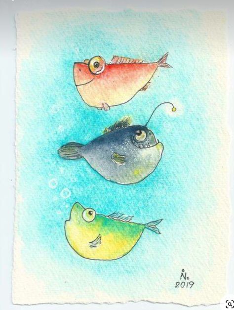 Valentine Paintings, Fashion Sketching, Whimsical Art Paintings, Animal Illustration Art, Whimsical Watercolor, Watercolor Fish, Watercolor Ocean, Diy Watercolor Painting, Beach Watercolor