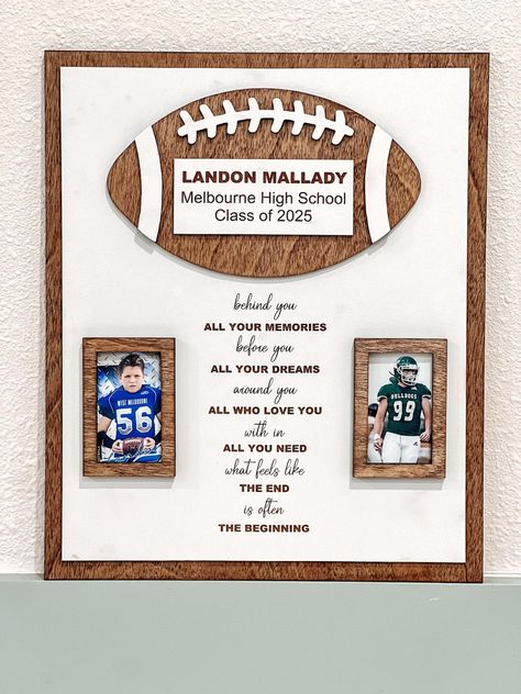 Football Senior Graduating Gift, Football Senior Night, Personalized Football Sign, Football Plaque, High School Graduation Senior Night - Etsy Senior Football Night Ideas, Senior Football Gifts, Senior Night Football, Soccer Senior Night, Senior Banquet, Senior Night Posters, Football Team Gifts, Football Banquet, Sport Ideas