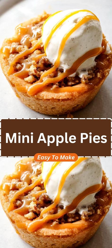 Mmmm!!! this one’s a keeper !!Mini Apple Pies- can be done in your mini pie pans too. Mini Pie Pan Recipes, Apple Pie Tarts Mini, Mini Apple Pies Easy, Individual Pie Recipes, Apple Pie Filling Desserts, Pie Filling Desserts, Individual Apple Pies, Mini Pie Maker, Pie Cups