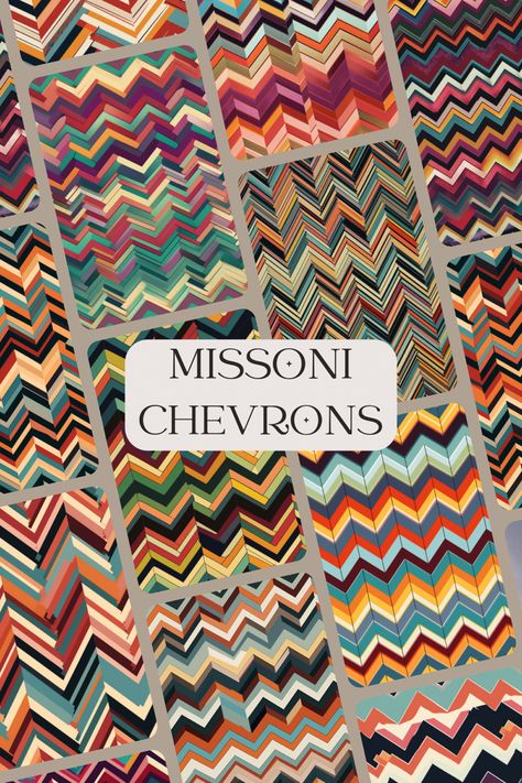 Embrace the iconic and vibrant Chevron patterns inspired by Missoni's signature design. Discover creative ways to incorporate these zigzag prints into your fashion, home decor, and accessories for a stylish, Italian flair. #MissoniInspired #ChevronPatterns #Fashion #HomeDecor #ItalianStyle Missoni Color Palette, Knit Clutch, Bespoke Suit Tailoring, Suit Tailoring, Missoni Crochet, Missoni Pattern, Italian Chic, Chevron Patterns, Zig Zag Print