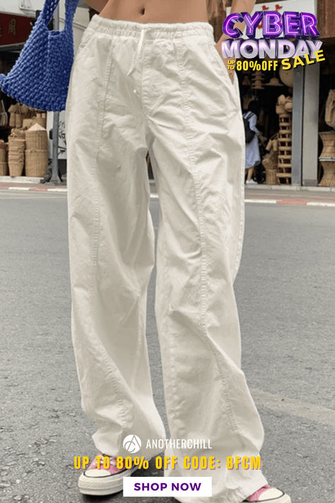 To find out about the Retro Elastic Waist Straight Leg Pants at ANOTHERCHILL, part of our latest Women Pant ready to shop online today! Ootd Outfits, Crop Top Dress, Bodycon Floral Dress, Baggy Pants, Baggy Pant, White Jumpsuit, Pantalon Cargo, Pop Punk, Crop Top Blouse