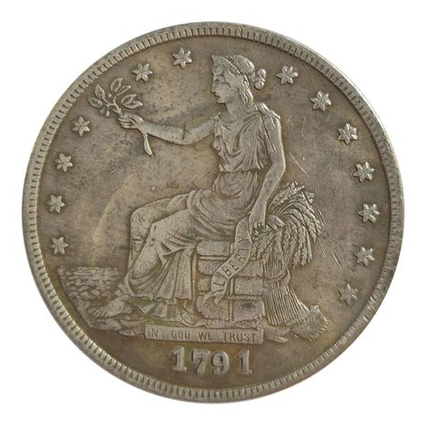 PRICES MAY VARY. Side A: Seated statue of Lady Liberty, holding a ribbon in her left hand, writing "LIBERTY" on it, and holding an olive branch in her right hand. the book on the back of the seat has "IN GOD WE TRUST" , This sentence is commonly found on American silver coins. A total of 13 six-pointed stars on the edge represent the 13 states at independence. The ear of wheat behind the seat of the Statue of Liberty symbolizes that America is a land of opportunity and hope, a free and prosperou Copper Crafts, Hobo Nickel, Old Coins Worth Money, Rare Coins Worth Money, Hand Writing, Coin Collection, Spiritual Power, Lady Liberty, Coin Worth