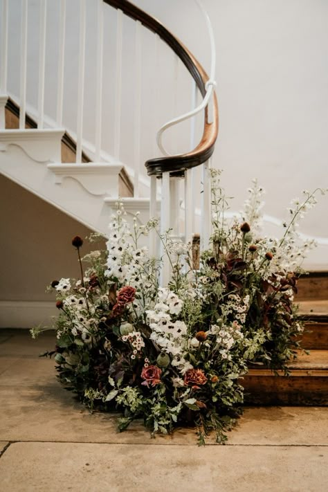 The 2020 Floral Trends Report | Charlotte Argyrou Wedding Staircase Decoration, Studio Decorating, Wedding Stairs, Wedding Staircase, English Country Weddings, Anthurium Flower, Staircase Decor, Grass Flower, Wedding Decor Ideas