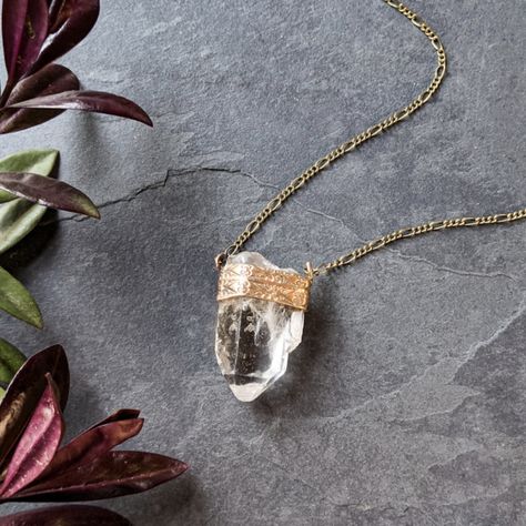 This Artisan Made Pendant Necklace Is The Perfect Boho Statement! It Features A Patterned Brass Band That Has Been Specifically Designed And Cast To Fit Its Large, Natural Quartz Crystal Point For A One-Of-A-Kind Design Made Right Here In The Usa. Whether Your Bohemian Style Is More Ethereal Fairy, Earth Mother, Or Magical Witch, These Quartz Pendants Are Exactly What You Need To Complete Your Outfit. Nwt. Specifications Natural Quartz Brass Setting Aged Bronze Chain Artisan Made In The Usa Meas Ethereal Fairy, Raven Jewelry, Silversmithing Jewelry, Earth Mother, Crystal Point Necklace, Aged Bronze, Brass Band, Magical Jewelry, Unusual Jewelry