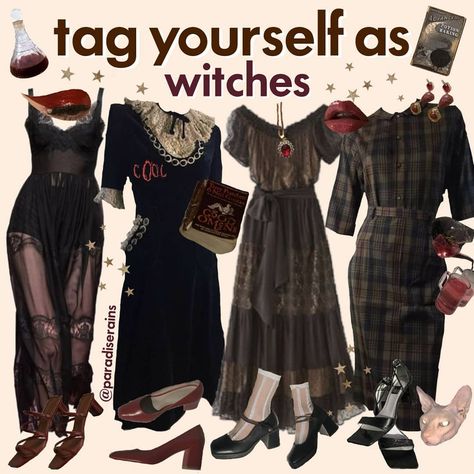 𝙚𝙗𝙧𝙪☕ on Instagram: “tag yourself, i'm fairy tale witch 🐐 this is a collab with @springbluebelles go check out his creation too <3 🧙‍♂️ - qotd : *tag yourself*…” Witchy Aesthetic Outfit, Horror Demon, Witchy Academia, Eyes Ring, Witchy Outfits, Tag Yourself, Academia Outfits, Under Your Spell, Witch Fashion