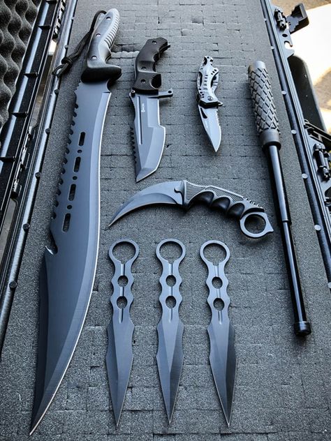 Shop now for the largest selection of knives online. We carry pocket knives, hunting knives, fixed blade, throwing knives, stun guns, self defense weapons, swords, machetes, binoculars, and tactical gear. Knife Aesthetic, Tactical Kit, Tactical Swords, Pretty Knives, Tactical Knife, Tactical Gear Loadout, Cool Knives, Knife Set, Knife Sets