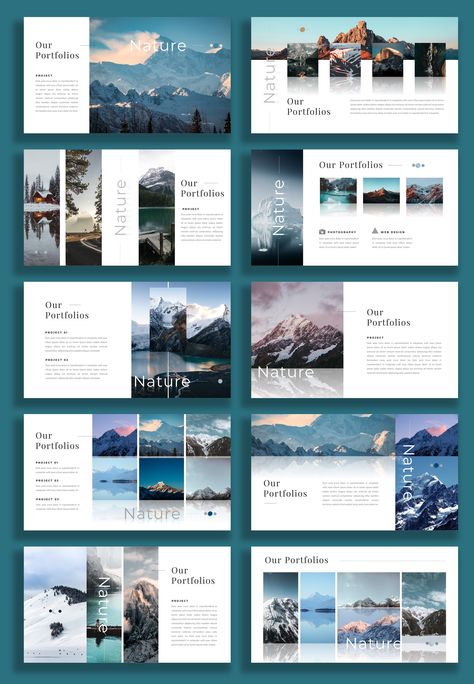 Powerpoint Photo Layout, Corporate Graphic Design Layout, Powerpoint Portfolio Design, Presentation Title Page Design, Company Presentation Template, Photography Pitch Deck, Design Deck Presentation, Corporate Profile Design Layout, Printed Portfolio Design