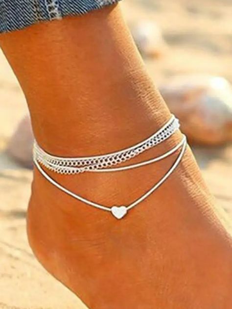 Elephant Anklet, Heart Ankle Bracelet, Beautiful Anklet, Cheap Bracelets, Heart Anklet, Beach Love, Beach Anklets, Enamel Bangle, Love Jewelry