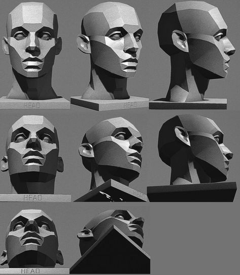 Drawing Drills For Beginners, Head Bust Drawing Reference, Head Structure Reference, Head Lighting Reference, Asaro Head Study, Face Structure Reference, Head Anatomy Drawing Study, Headshot Reference, Asaro Head