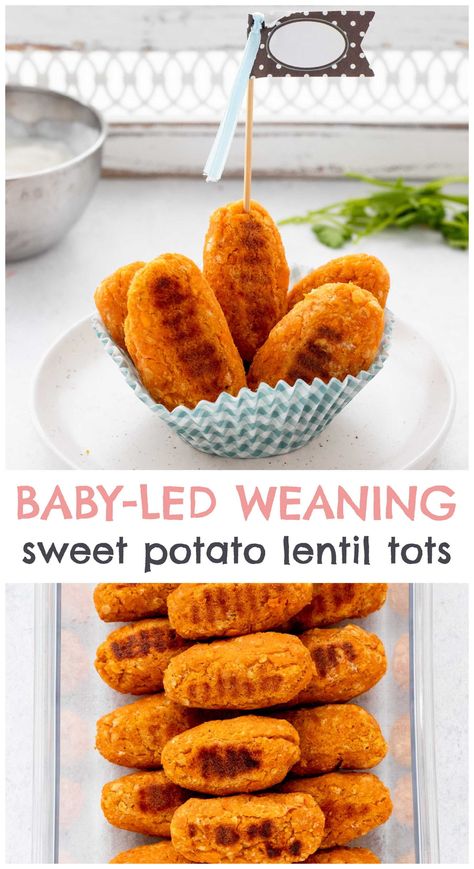 Sweet Potato Tots, Potato Tots, Weaning Foods, Easy Baby Food Recipes, Baby Led Weaning Recipes, Vegan Baby, Healthy Baby Food, Baby First Foods, Weaning Recipes