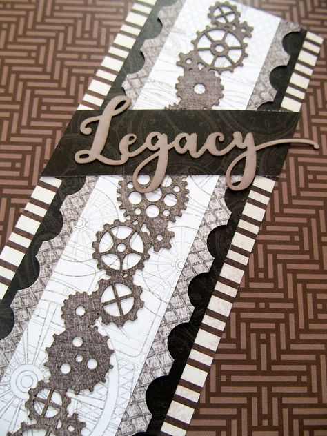 Heritage Scrapbooking Layouts, Scrapbooking Borders, Heritage Scrapbook Pages, Traditional Scrapbooking, Scrapbook Punches, Maker Ideas, Heritage Scrapbooking, Luxury Clock, Punch Ideas