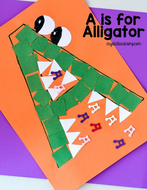 Are you looking for education resources that you can use with your preschooler? I am over the moon thrilled to begin sharing a letter of the week activity for p Alligator Craft, A Is For Alligator, Alligator Crafts, Zoo Phonics, Preschool Letter Crafts, Alphabet Crafts Preschool, Abc Crafts, Alphabet Letter Crafts, Preschool Craft