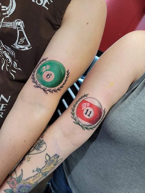 Billiards Tattoo, Billiard Tattoo, 9 Ball Tattoo, Pool Ball Tattoo, Analyze Art, 8 Ball Tattoo, Pool Tattoo, Seoul Hongdae, Jerry Tattoo