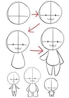 Kid Reference Drawing, How To Draw For Beginners, Cute Drawings To Draw, Cute Drawings For Beginners, Character For Animation, Cute To Draw, Cute Illustration Art, Cute Base, Drawing Ideas Cute