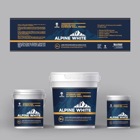 Label Design Template, Custom Product Packaging, Wall Primer, App Design Layout, Roof Coating, House Wall Design, Packaging Design Trends, Cosmetic Packaging Design, Paint Buckets