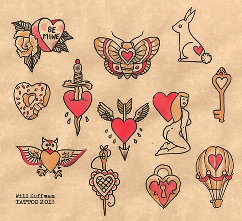 Old Love Tattoo, Valentines American Traditional, Heart Flash Tattoo Designs, Traditional Tattoo Love Couple, Valentine’s Day Traditional Tattoo, Heart Theme Tattoo, Valentines Day Tattoo Ideas, Valentines Heart Tattoo, Love Theme Tattoos