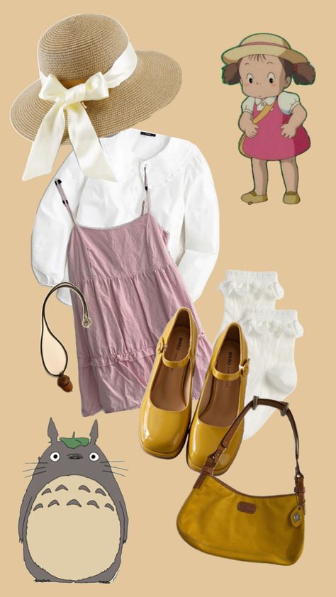 An outfit inspired by Mei from My Neighbor Totoro! Wanted to include her corn or her sandals but yk- My Neighbor Totoro Outfit, Totoro Outfit, Neighbor Totoro, Outfit Inspired, My Neighbor Totoro, Teenager Outfits, Studio Ghibli, Corn, Outfit Ideas