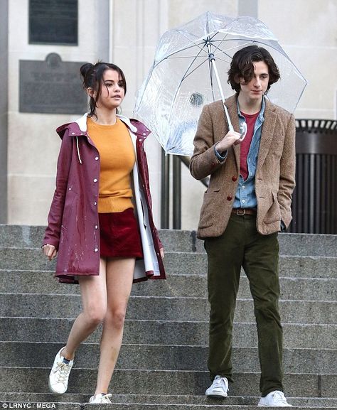 Don't let weather rain on your style parade #DailyMail  Click 'Visit' to buy now Rainy Day In New York, New York Movie, New York Outfits, Selena Gomez Photos, Selena Gomez Style, Selena G, Woody Allen, Marie Gomez, Nova York