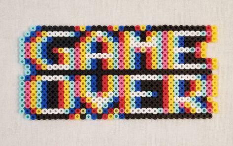 Game Over 3D perler pattern Game Over Perler Beads, Perler Beads Gaming, Perler Bead 3d Patterns, Perler Pattern, Diy Perler Bead Crafts, Beads Designs, Hama Perler, Diy Perler Beads, 3d Pattern