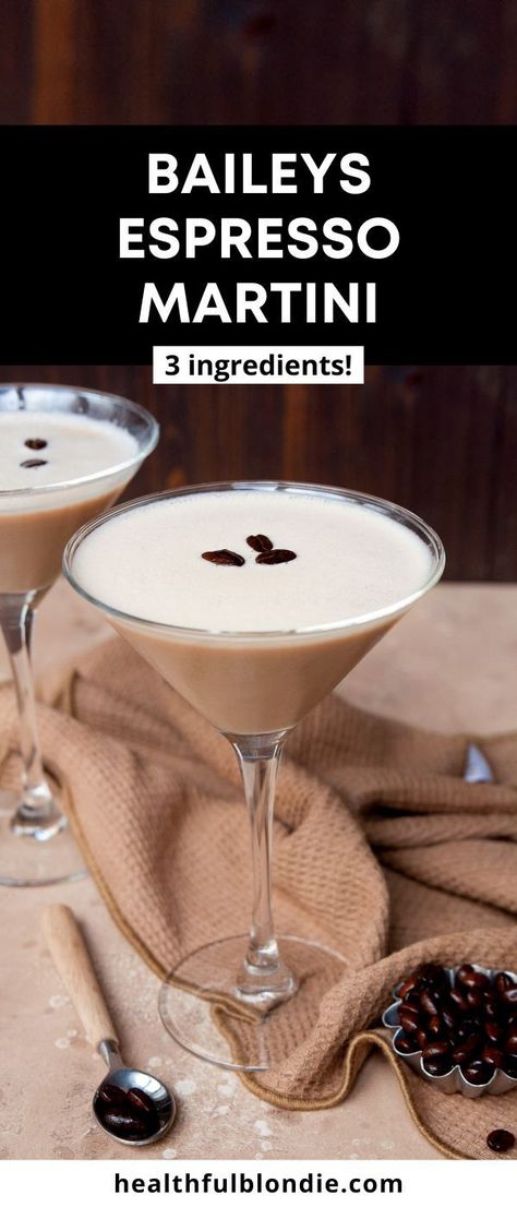 The best rich and creamy espresso martini recipe made with Baileys Irish Cream, vodka, and espresso. The perfect post-dinner cocktail! No Kahlua, simple syrup or rum is needed. Bailey’s Espresso Martini, Rum Espresso Martini, Expressing Martini Recipe, Baileys Espresso Martini Recipe, Expresso Martinis, Creamy Espresso Martini, Baileys Espresso, Baileys Martini, Baileys And Vodka