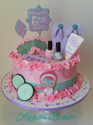 Spa Birthday Party Cake More Spa Birthday Party Cake, Spa Birthday Cake, Spa Sleepover Party, Spa Cake, Spa Day Party, Kids Spa Party, Bubble Skincare, Girl Spa Party, Kids Spa