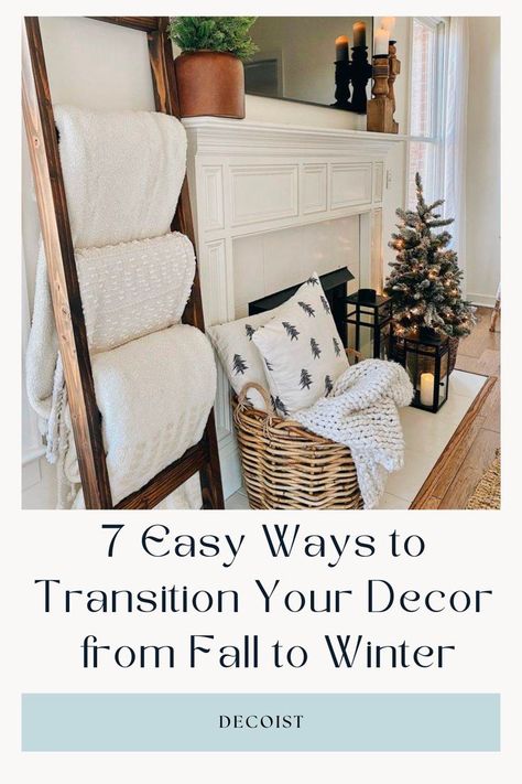 7 Easy Ways to Transition Your Decor from Fall to Winter Fall To Christmas Transition Decor, Decorate For Christmas, Yellow Leaves, Earthy Colors, Holly Jolly, Golden Yellow, Winter Decor, Beautiful Christmas, Before Christmas