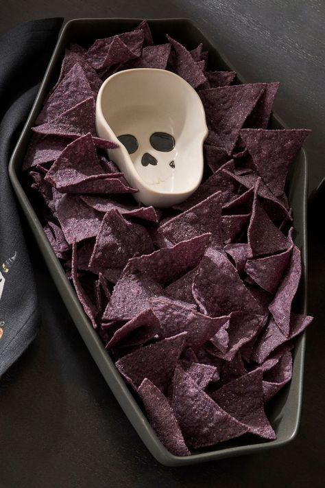 This spooky coffin-shaped server is perfect for Halloween parties, horror movie marathons, goth gatherings, or just livening up a depressing funeral reception. Goth Thanksgiving, Gothic Tea Party Food, Goth Snacks, Goth Dinner Party Food, Coffin Shaped Charcuterie Board, Halloween Coffin Charcuterie Board, Coffin Cheese Board, Horror Tea Party, Coffin Charcuterie Board