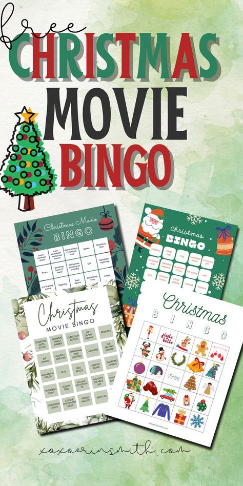 fun collection of free Christmas movie bingo cards to print Christmas Games For Groups, Christmas Movie Bingo, Bingo Printable Free, Free Christmas Movies, Christmas Movie Marathon, Movie Bingo, Bingo Free Printable, Christmas Bingo Printable, Christmas Games To Play