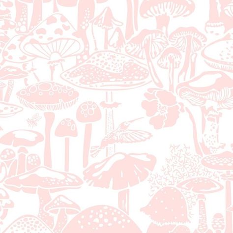 Pink Mushroom Wallpaper, Mushroom Wallpaper Aesthetic, Mushroom City, Mushroom Wallpaper, Pink Mushroom, Wallpaper Aesthetic, Cityscape, Designer Wallpaper, Daisy