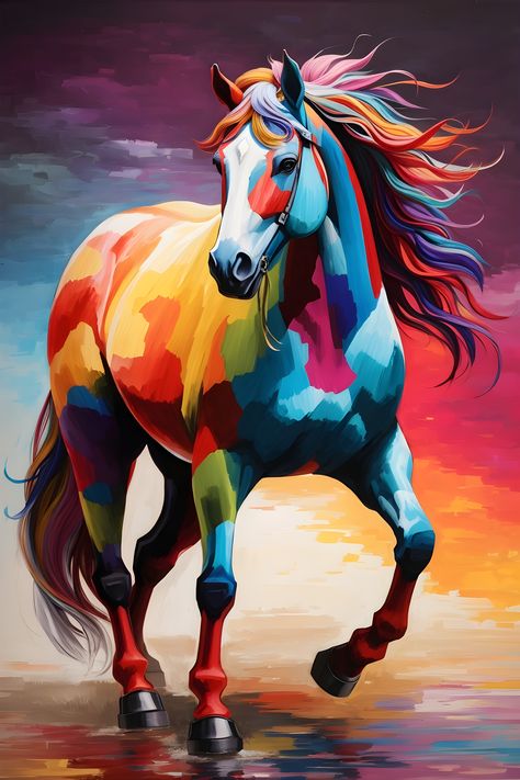 Gallop into a world of wonder with our dazzling, rainbow-colored running horse! Embrace the magic of art and nature as this vibrant equine spirit captures your heart on our Pinterest board. Witness the harmony of hues and the grace of movement in this mesmerizing blend of imagination and reality Running Horses Painting, Colorful Horse Art, Horse Anatomy, Art And Nature, Running Horse, World Of Wonder, Horse Wall Art, Running Horses, Cute Animals Images